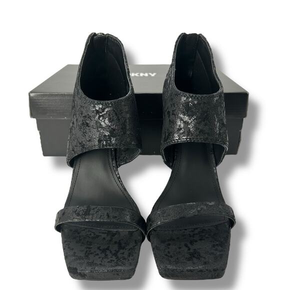 NEW DKNY Stiletto Heels Size 9.5 Leather Black Square Toe High Heel NWT - Picture 7 of 14
